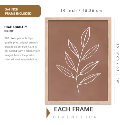 Image of kotart Aesthetic Botanical Art Home Decoration Painting | Floral Paintings With Frame For Living Room Bed Room Hotel Wall Decor Digital Reprint Set of 3 (19X25 inch)