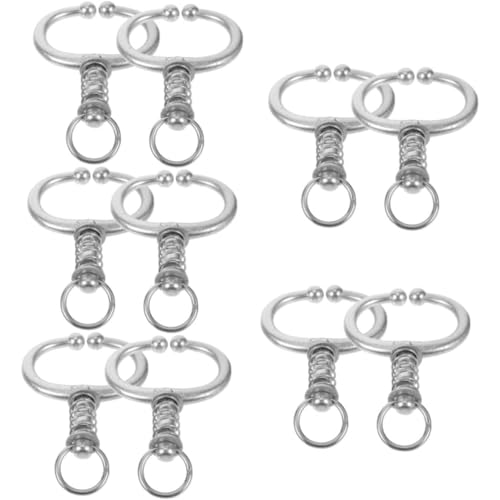 Kwueiit 10個 ブルノーズリング 家畜用獣医ツール 家畜牛の鼻輪 大型動物の鼻輪 牽引牛リング 牛のアクセサリー ステンレス牛鼻リング 牽引鼻リング 牛用品 リングクランプ ステンレス鋼