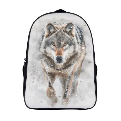 Sac à dos loup pour enfants cartable d'école garçons filles 40x28x16cm