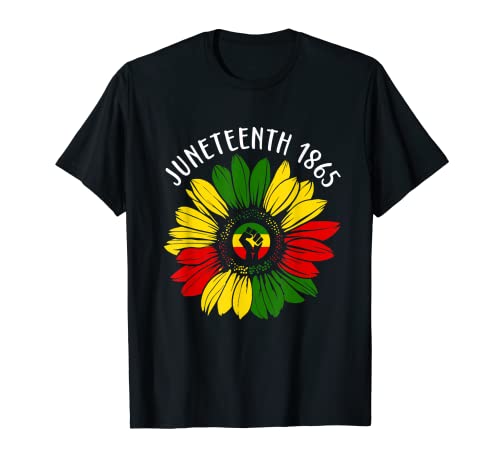 Juneteenth Girasol Bandera Africana Negra Orgullo Libertad Camiseta