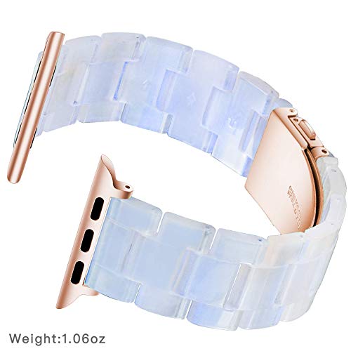 Ygtiecs Resin Apple Watch Band For Women Men, Super Lightweight, Comfortable, Compatible With Apple Watch Band 38Mm 40Mm 41Mm, Fashionable For Iwatch Band Series 8 7 6 5 4 3 2 1 Se - Phantom Blue #TOP1