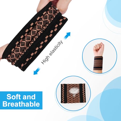 AOOWU Wrist Brace, 2 Pack Wrist Compression Brace for Men & Women, Elastic Wrist Support Sleeve Wrist Braces for Tendonitis, Arthritis, Carpal Tunnel Pain Relief, Wrist Wrap Wristbands for Sport, S - Image 4