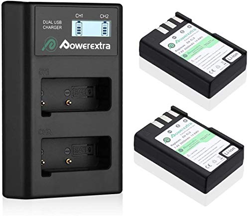 Powerextra 2 X Batteries de Remplacement pour Nikon en-EL9 EN-EL9A et écran LCD à Double Chargeur Compatibles avec Les Appareils Photo Nikon D40 D40x D60 D3000 D5000 Cover