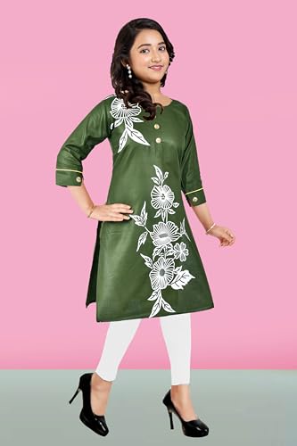 Image of Sevgi Girl's Floral Print Rayon Kurti