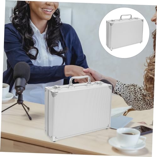 Portable Aluminum Toolbox with Handle Shockproof Storage Case for Tools and Documents Metal Briefcase Organizer for Home Office and Travel3