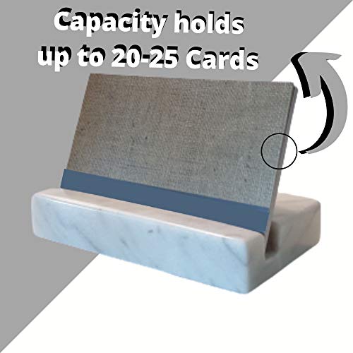 Business Card Holder for Desk - Marble Business Cards Holder for Desktop - Desk Organizers and Accessories -Display Stand for Office Organization - Thumbnail 5