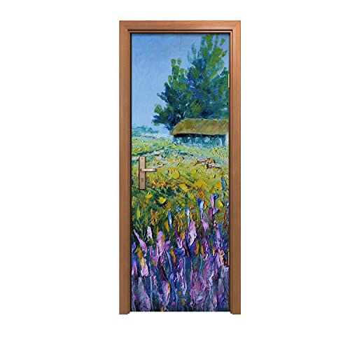 Autocollant de porte 70x200cm idéal pour masquer les imperfections avec un décor cottage