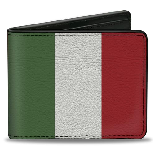 Buckle-Down Men's Wallet, Bifold, Italy Flag, Vegan Leather, 4.0