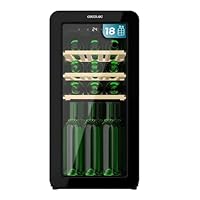 \Cecotec Weinkühlschrank 18 Flaschen Retro Bolero Grandsommelier Origin 18 Hit Black. Schwarz mit LED-Steuerung, Temp. 5-20ºC, Kompressor, NoFrost, Holzregale, Innenbeleuchtung, Belüftung\)