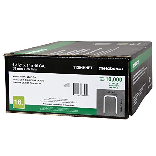 Grapas Metabo HPT N5024A2 galvanizadas de calibre 16 para instalacion de techos en construccion
