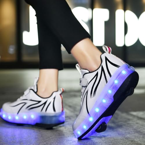 Kids Roller Skates Shoes Sneakers for Boys & Girls, Automatic Retrectable Technical Skateboarding Skates for KidsSneakers for Girls Boys Novel Gift2