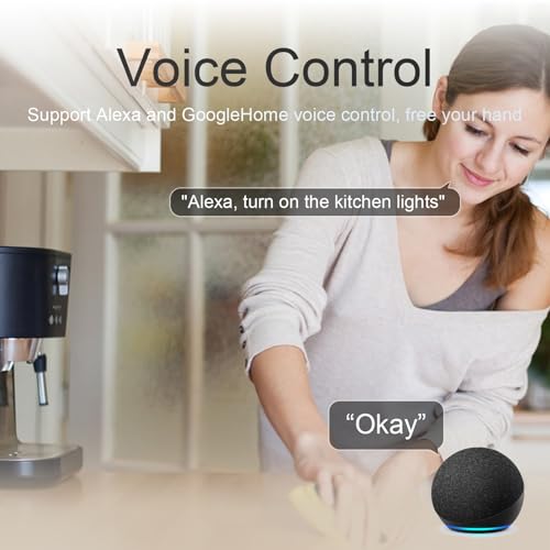 Smart Touch Light Switch 3 Gang 1 Way, WiFi Wall Light Switch Works with Alexa Google Home Tuya Smart Life App Voice Control, Glass Panel with LED Backlight - Image 5