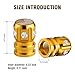 HUIMINGHUI 4 Pack American Flag Valve Stem Caps, Aluminum Tire Air Caps, with Mini Rhinestone & Rubber Ring, Universal for SUVs, Cars, Trucks, Motorcycles, Anti-Fading Coating, Air Leakproof - Golden