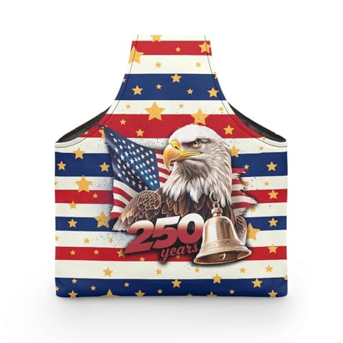 Image of ZUXONGSY America250 Yarn Tote Bags for Crocheting Lightweight 250th Patriotic Eagle Yarn Storage Organizer Knitting Project Bag for on The Go Travel July 4th 2026