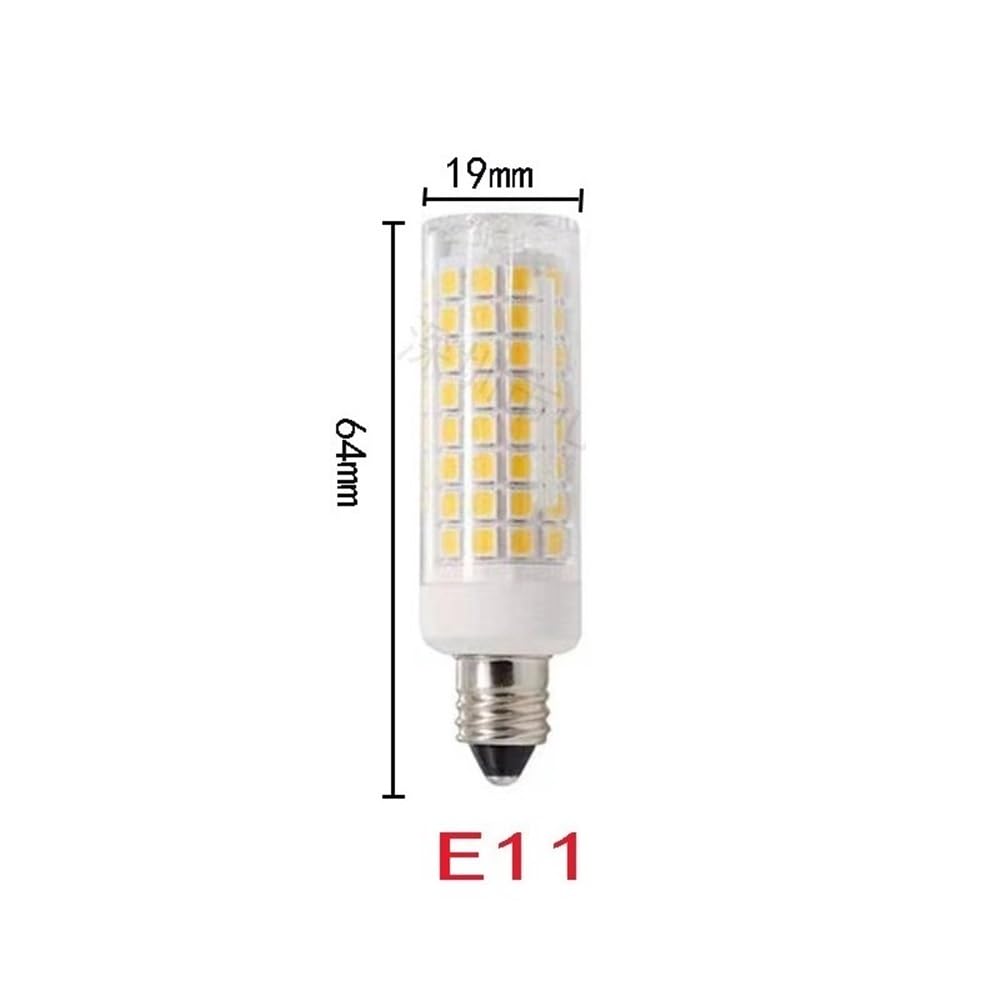 YSJX feux à large tension, 10 pièces/lot 5W 102Leds céramique AC100-130V/220-240V LED petite ampoule G9/E11/E12/E14/E17 lampe de maïs à intensité variable(Warm White 3000K,E12 10W)