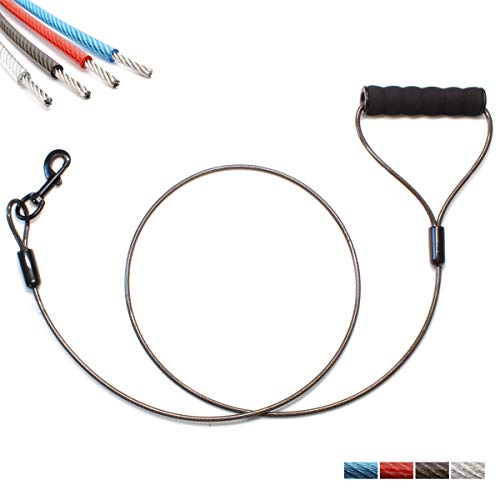 Baapet 5 Feet Chew Proof Dog Leash With Coated Steel Cable And Soft Padded Handle Dog Leashes For Small, Medium And Large Dogs (Black) #TOP20