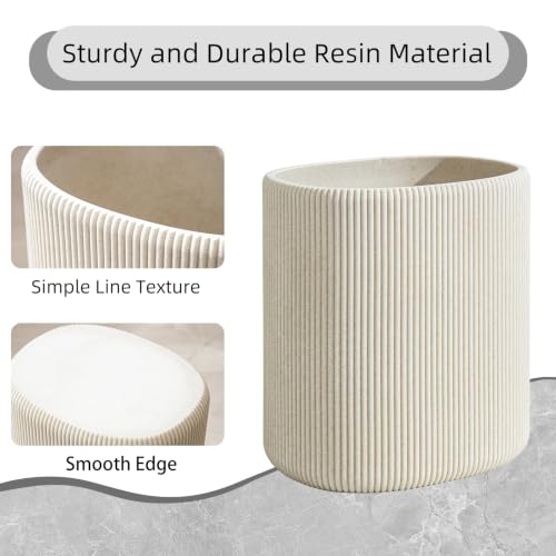 WUUAHOME Small Trash Can, 1.6 Gallon, Vertical Stripe Beige by WUUAHOME - Used condition - Image 2