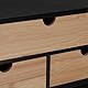 Relaxdays Schreibtisch Organizer, 3 Schubladen, Bambus & MDF, Schreibtischbutler Büro, HBT: 13,5x33x21 cm, Natur/schwarz