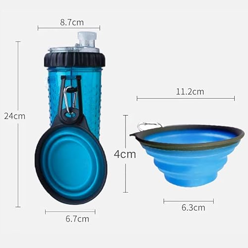 Copo Pet Comedouro Bebedouro 2 em 1 Raçao Agua Cachorro Gato Animais Cao Portatil Domestico Resisten