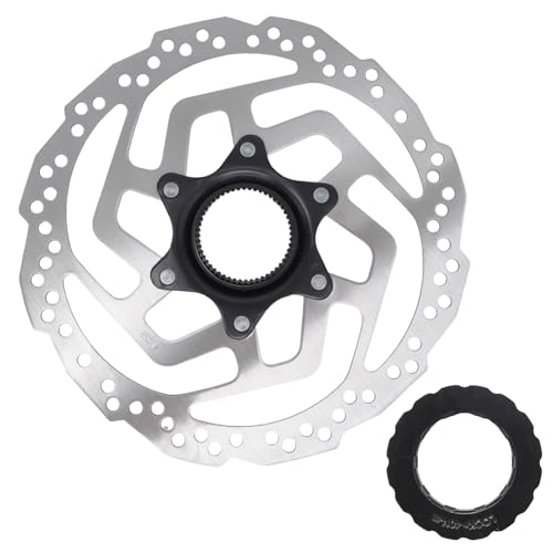 MospdyGear Fahrrad Center Lock Bremsscheibe Rotor, Ersatz für Shimano SM-RT10, 180 mm Bremsscheibe mit Schlossabdeckung, Ideal für Rennräder, MTB und BMX (RT10,180MM)