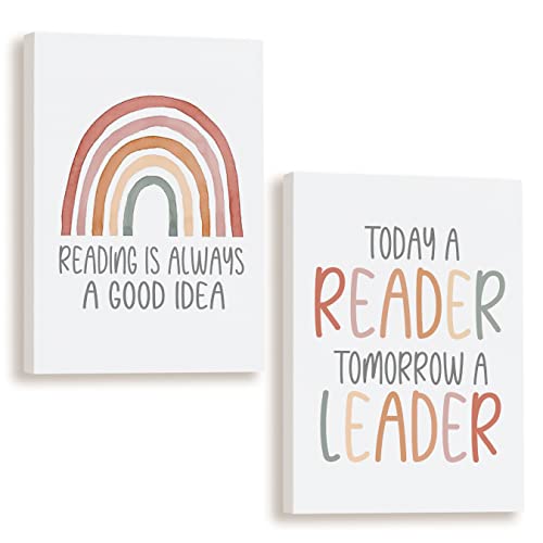 BIWSHA Nursery Library Book Club Decorations，Boho Classroom Wall Art Decor