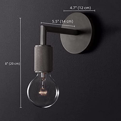 Apliques de pared de baño vintage con brazo de metal negro 3