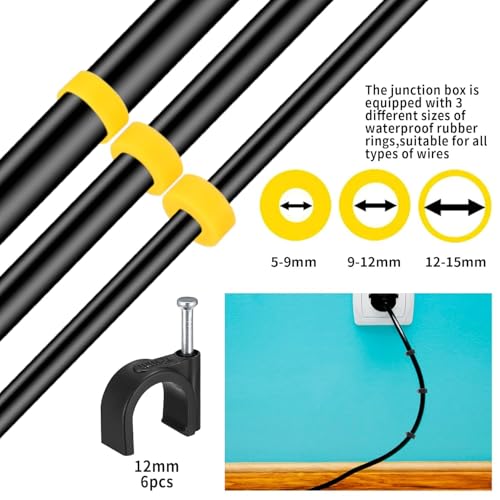 2 Stück IP68 Wasserdichte Abzweigdose, 2 Wege Verteilerdose Außen Wasserdicht, Linie M20 Kabelverbinder für Außenbereich Anschlussdose, Drahtbereich 5–9 mm und 9–12 mm