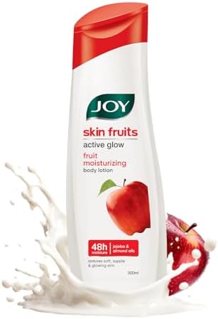 Joy Skin Fruits Lightweight Body Lotion 300ml | with Almond Oil & Jojoba Oil | Suitable For Winter | Non Sticky & Non Greasy Body Lotion For All Skin Types