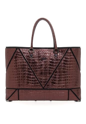 Sac Plat RIOKO Size M Amarone Gabs grand cabas plat en cuir souple