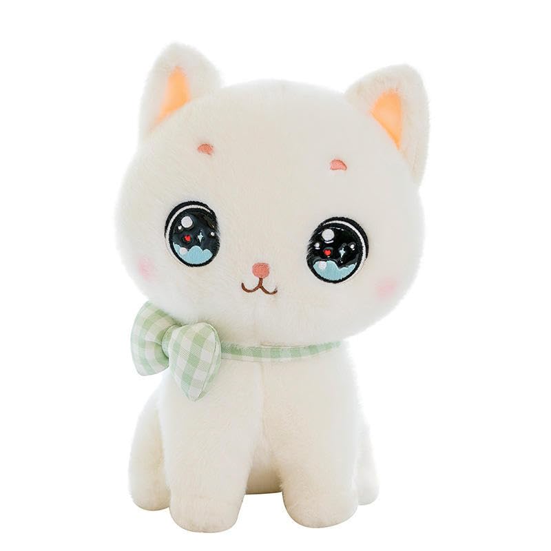 Image of SCOOBA Adorable Bow cat Soft Toy 35cm (Bow cat White)
