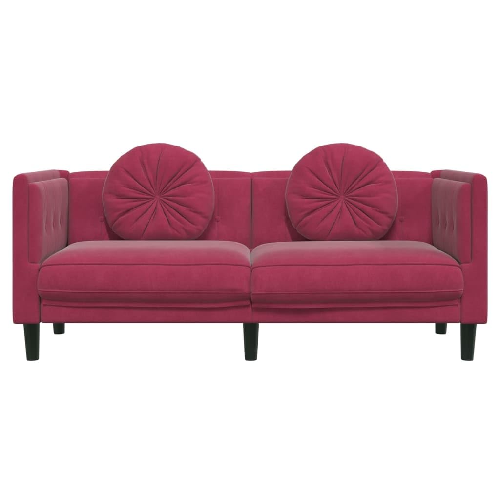 sofás Baratos,sofás de Dos plazas,Sillon Cama 1 Plaza Plegable,Sofá de 2 plazas con Cojines Terciopelo Rojo tintoAdecuado para salón, Dormitorio