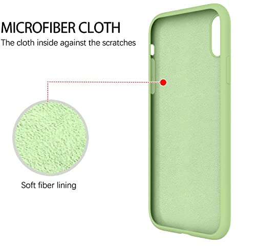 Image of VONZEE iPhone Xs max Cover Wireless Charging Support, Liquid Silicone Gel Rubber Shockproof Back Cover case Candy Phone Cases for iPhone Xs max (Matcha Green)