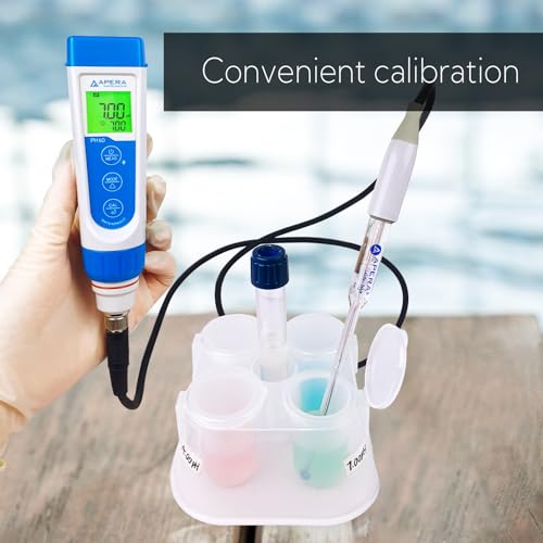 Image of Apera Instruments PH60-MS Handheld pH Meter Tester Kit with LabSen 246-5 ATC Semi-Micro pH Electrode for Lab-Grade pH Measurement in Small Volume or Test Tubes