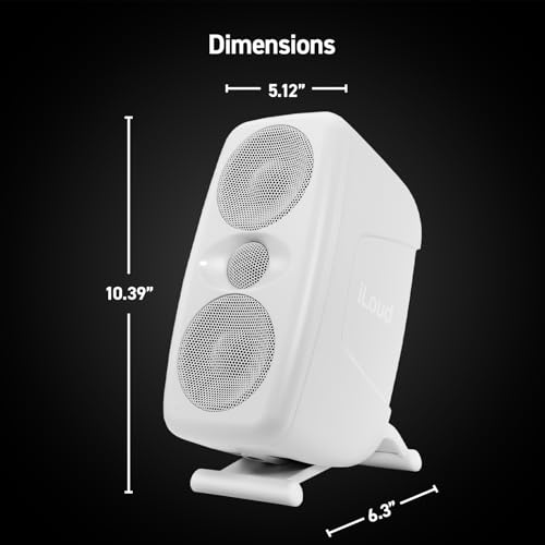 Image of IK Multimedia iLoud MTM MKII White (Single) Compact Studio Monitor with Built-in ARC Room Correction, 100W RMS high-Performance Desktop Speaker, Computer Speakers and pc Speakers use and DJs