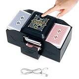 HomeBeyond Automatic Card Shuffler, One-Press AUTO & Sensing Mode, Electric Shuffling Machine for 1-2 Decks, Low Noise, Portable Shuffler for Poker, UNO, Blackjack, Skip-Bo, Phase 10