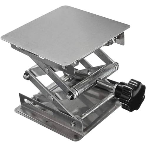 DOICAH Labor Hebebühne Hubtische Hebeplattform Edelstahl Lab Ständer Rack Scherenheber Lifter für Chemische Instrument (100mm * 100mm)