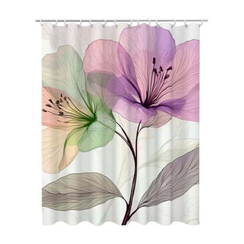 Rideau de douche violet anti collement tissu imperméable lesté 180x200 - 2