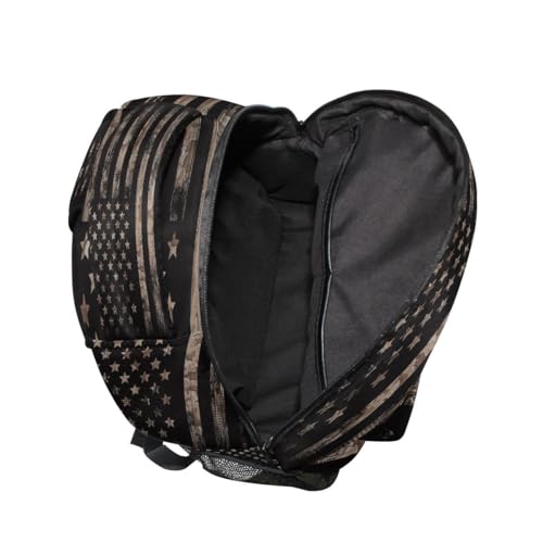 Sac à dos rétro drapeau américain vintage avec étiquette de nom