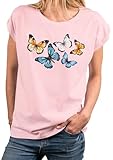 Photo Gallery makaya maglietta farfalla da donna estiva top butterfly t-shirt con stampa motivo rosa taglie forti l Photo Gallery makaya maglietta farfalla da donna estiva top butterfly t-shirt con stampa motivo rosa taglie forti l