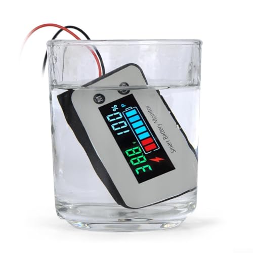 Medidor de voltaje y porcentaje de carga de la batería con pantalla a color para vehículos alimentados por batería de litio, motocicletas, bicicletas eléctricas, sedanes, DC7-100 V, monitor de batería