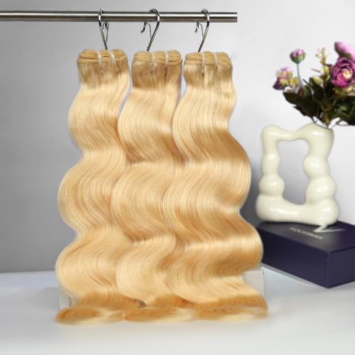 VQQSWAN Raw Bundles Human Hair Body Wave, Bleachable & Dyeable,