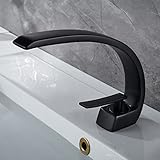 SCHWARZER WASSERHAHN: Dieser Waschtischhahn ist schwarz. Es ist so weich und zart wie natürlicher Wasserfluss. Es fühlt sich angenehm, schmerzfrei an und vermeidet Spritzer. Die Oberfläche der Badezimmerarmatur ist verchromt, frei von Korrosion und Rost. Wischen Sie es einfach mit einem trockenen Tuch ab, und es wird wie neu aussehen