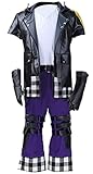 Anime Kingdom Hearts III Riku Cosplay Costume Uniform Outfit Halloween Suit (X-Large, Black)