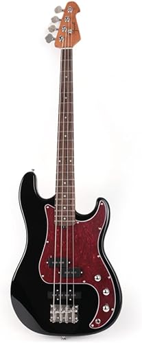 Fojill Bajo eléctrico estándar de tamaño completo, cuatro 4 cuerdas, mano derecha, cuerpo de tilo canadiense, cuello de arce canadiense, diapasón de