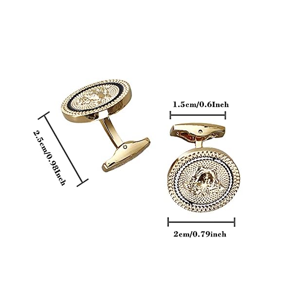 TOMITO Men's Cufflinks shirt Cuff Links for Men and Women Light luxury Retro for Unique Tuxedo Shirts Business Wedding Party Unique Gifts (Human Face Gold),1.8x1.7cm - Image 4