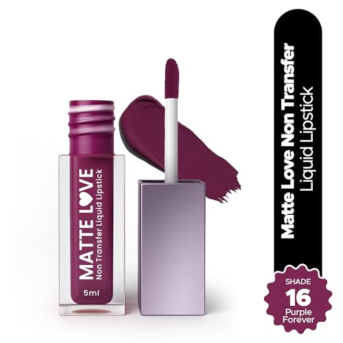 Image of Hilary Rhoda Matte Love Non Transfer Liquid Lipstick | Lightweight & Matte Finish | Waterproof Lipstick for Women | Long Lasting & Non-Drying Lipstick | 5ml (Purple Forever - Shade 16)