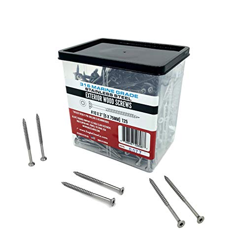 #10 X 3 Inch 316 Marine Grade Stainless Steel Wood Screws 350 Pack T25 Star Drive Type 17 Point thumb #1