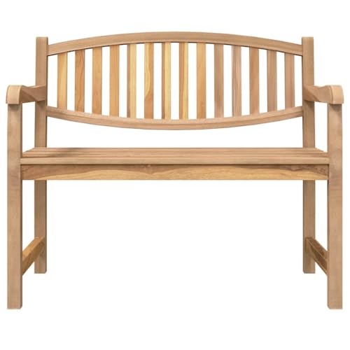 Banco de madera de teca para exterior con respaldo de 2 plazas 5