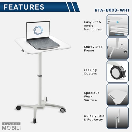 Soporte móvil para laptop Hassyee ajustable en altura y ángulo miniatura 3