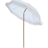 Kbrellaoutlets Sombrilla de patio con protección UPF 50+, patio y playa (rayas azules)